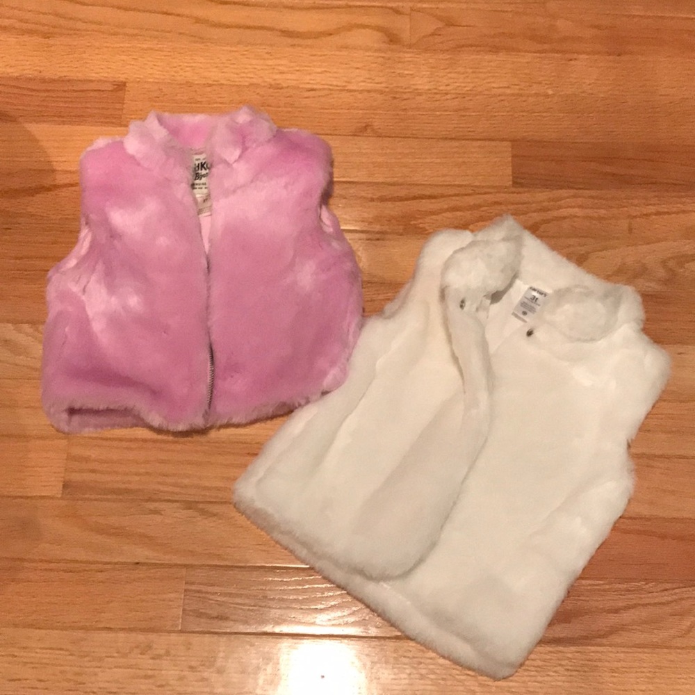 Toddler girl faux fur vests bundle